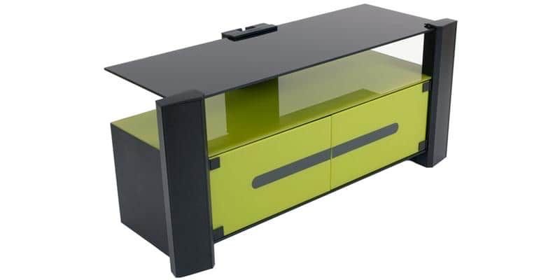 Mobili TV: TV-Möbel, schwarz-grünes Glas – Usato da Basel venduto da matlecam 4