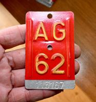 Velonummer AG 62 von 1962 - Aargau