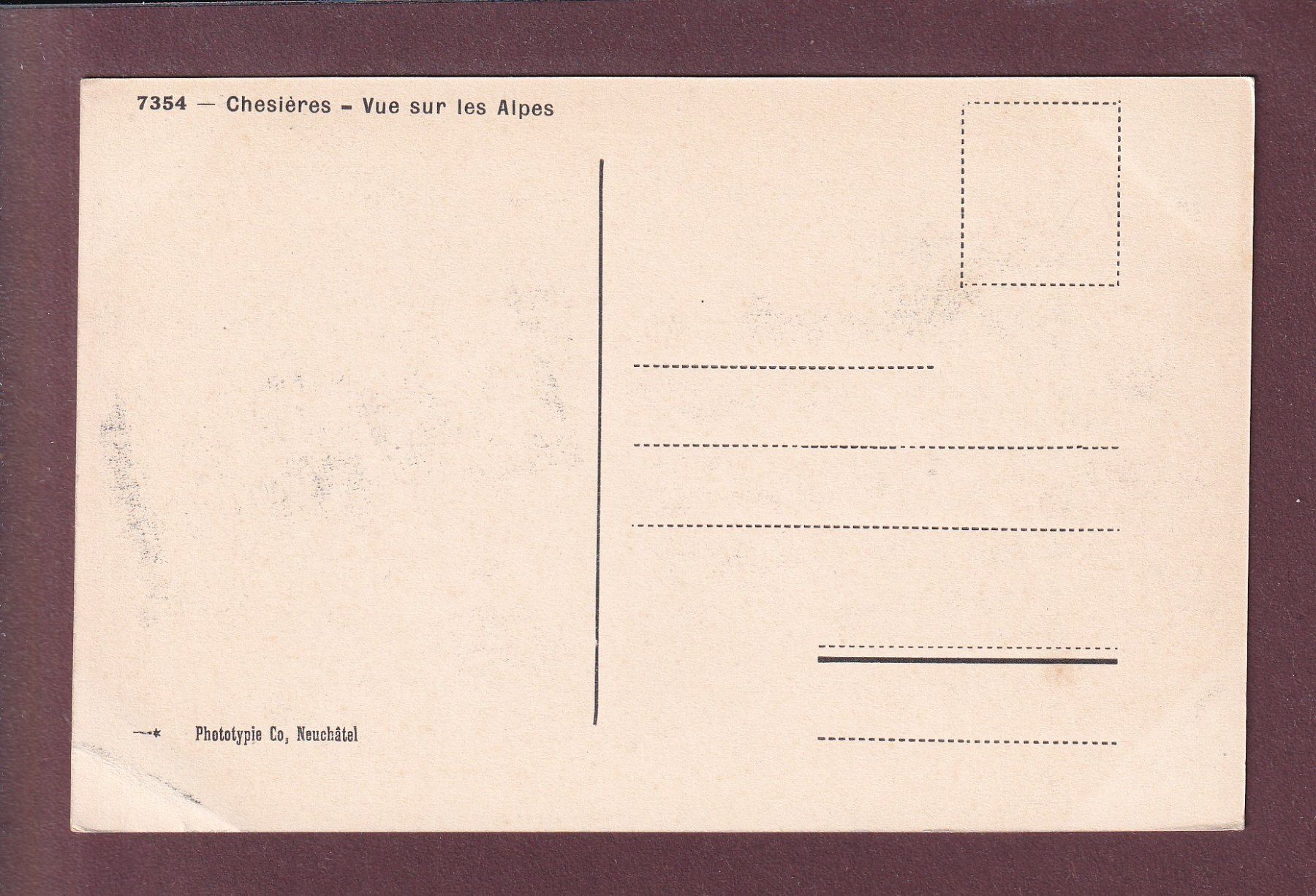 Cartoline postali: CHESIERES - Vue sur les alpes – Usato da Pully venduto da nicecards 1