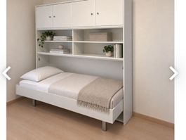 Schrankbett, weiss, mit Aufbau Lieferung gratis