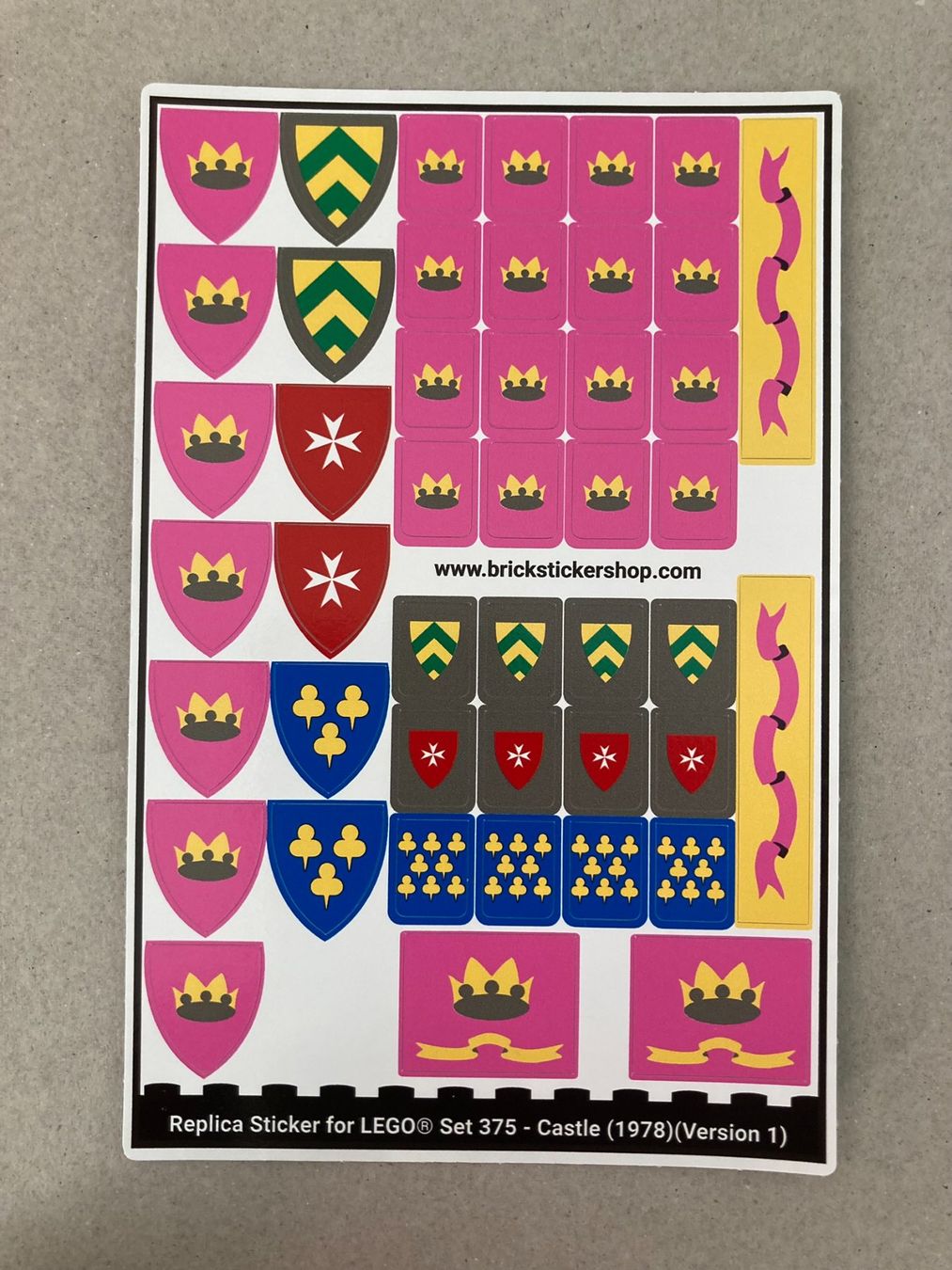 Lego Baukästen: Ritterburg 375 Stickerset Replica – Neu und originalverpackt aus Rechthalten von hosme_be
