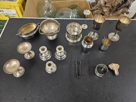Silber oder Versilbert Konvolut  Becher Kerzenhalter und Div