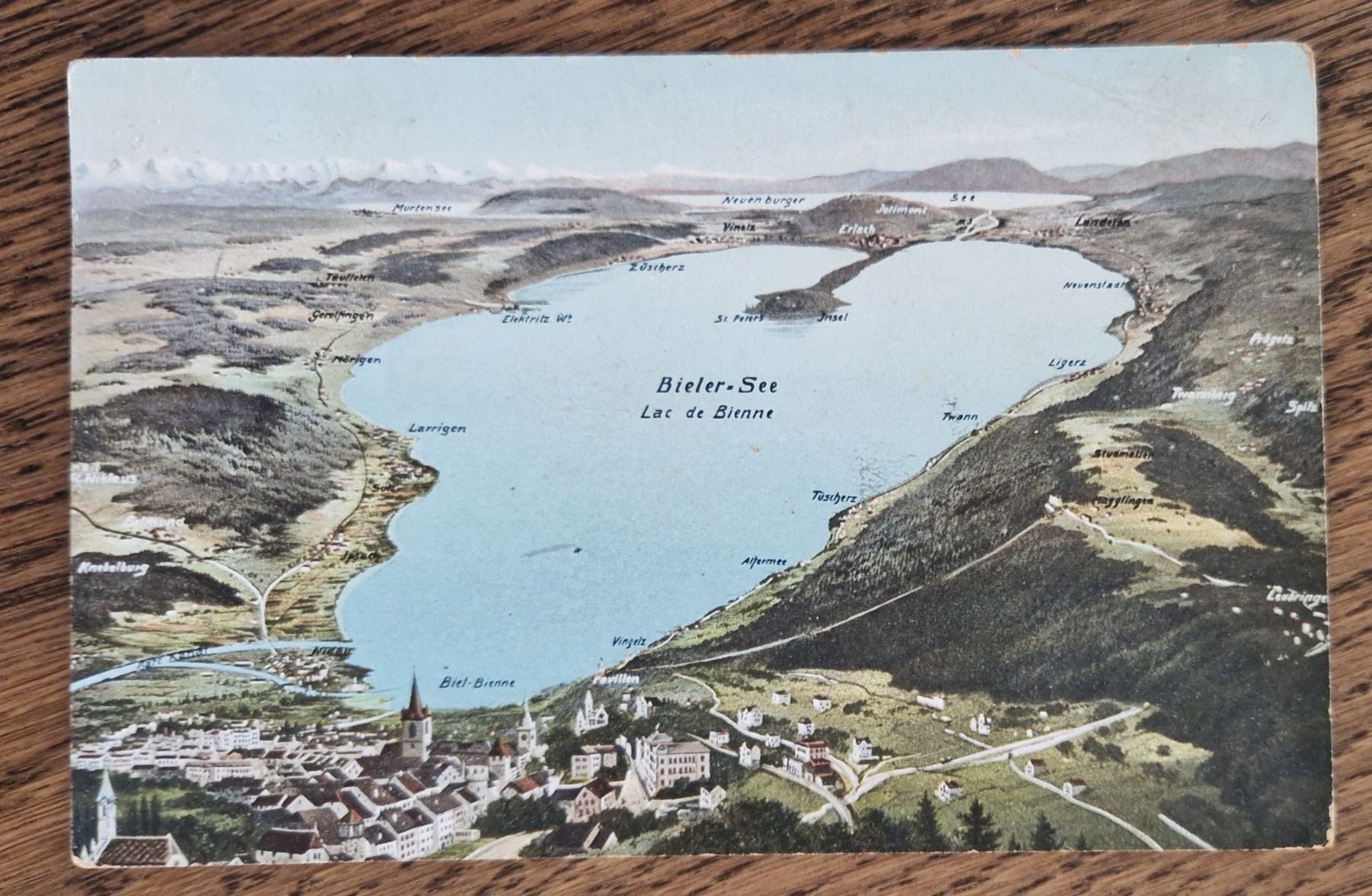 Cartoline postali: Biel mit Bielersee 1923 – Usato da Ebikon venduto da Donar50