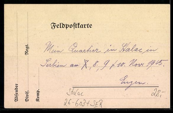 Cartoline postali: Handgemalt: Stalac, Strassenpartie mit A – Usato da Berlin venduto da bartko-reher 1