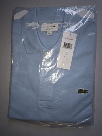 Original Lacoste Poloshirt langärmel Hellblau, Grösse S, Neu