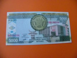 Burundi 5000 Francs 2013, P-48, Schein Zustand Unc
