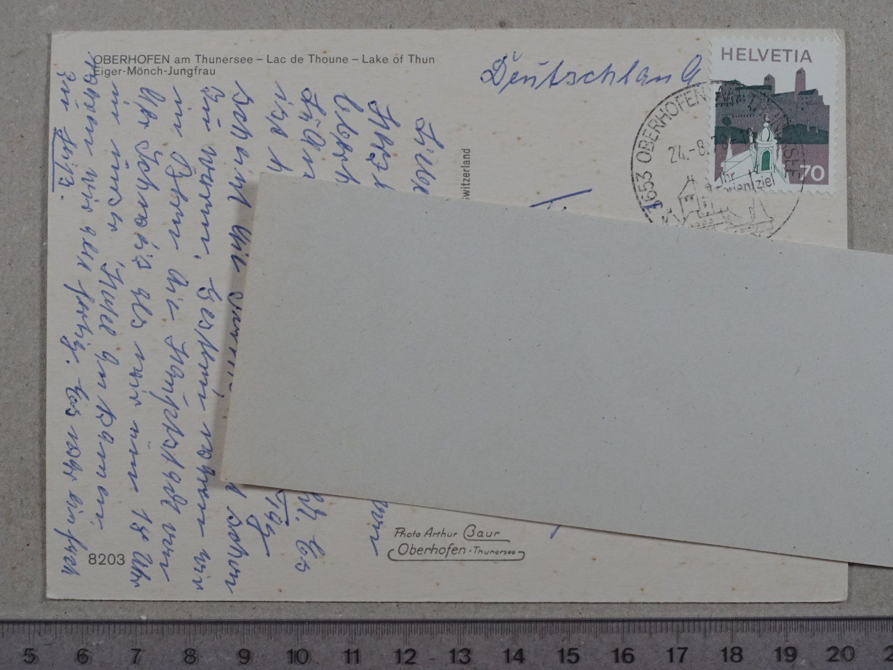 Cartoline postali: Oberhofen, 1978 – Usato da Lenzburg venduto da fh1 1