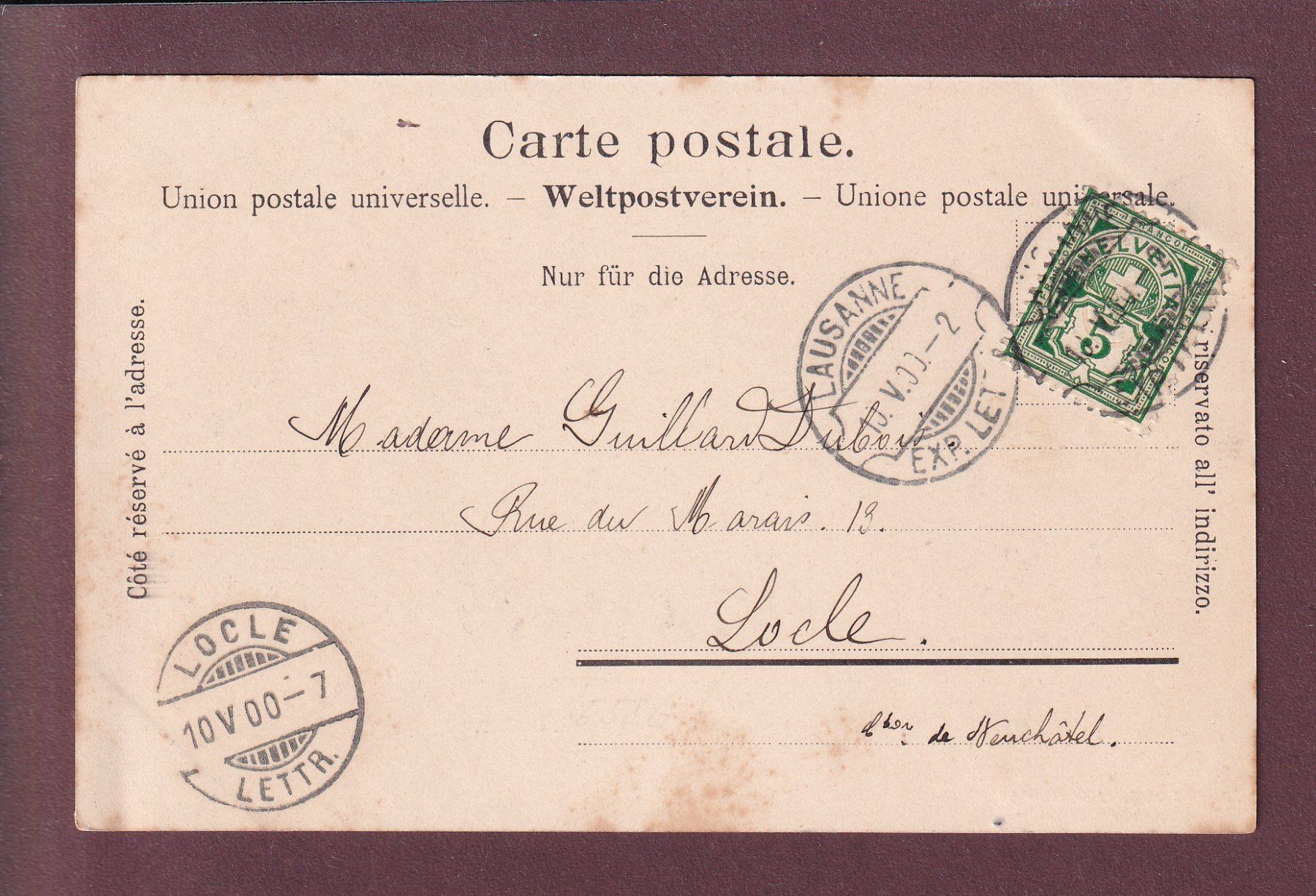 Ansichtskarten: LAUSANNE - Grand Pont - 1900 – Gebraucht aus Pully von nicecards 1