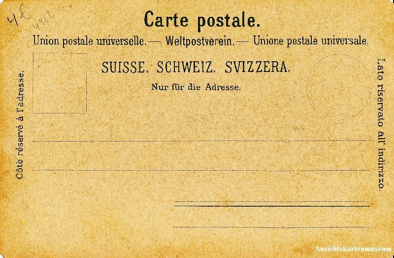 Cartoline postali: Schaffhausen - METZ Mondscheinlitho c1900 – Usato da Emmenbrücke venduto da teestube 1