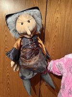 Hexe Stoffpuppe Halloween Dekoration 50cm guter Zustand