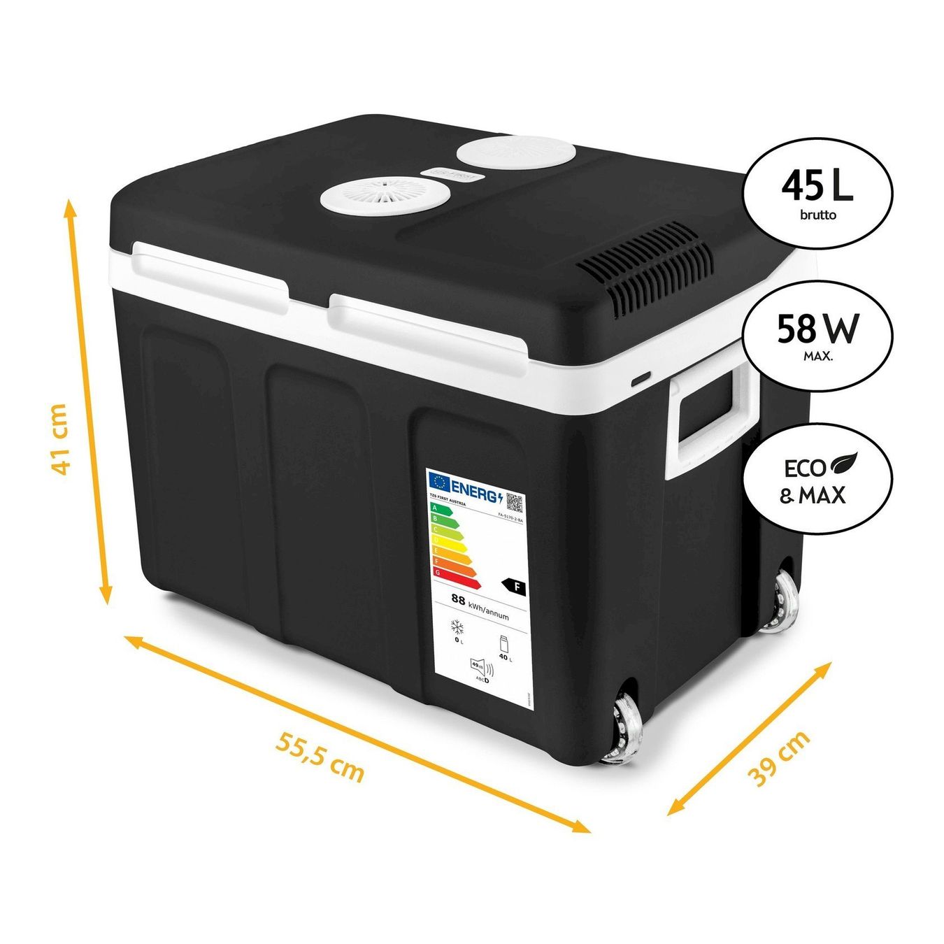 Cucinare, Mangiare & Bere: TZS First Austria 40L Kühlbox schwarz – Nuovo e nell'imballaggio originale da Bottighofen venduto da zaap 3