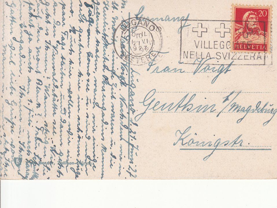 Cartoline postali: Lugano Panorama 1927 – Usato da Bürglen TG venduto da StampGraf 1