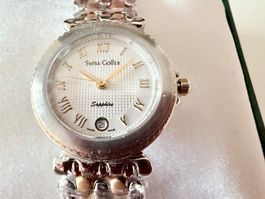 ZENO Swiss Golfer 2604.2, Steel/Gold, 25mm, Sapphire crystal