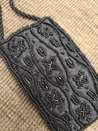 Elegante Abendtasche schwarz Handmade