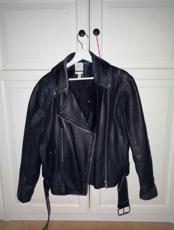 Schwarze Echtleder Bikerjake Gr. S