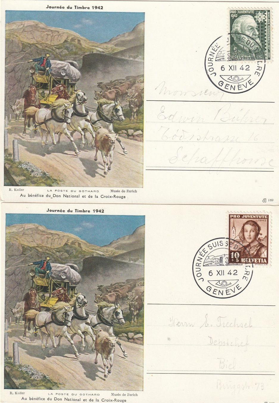 Tous les timbres: 3 Karten Tag der Briefmarke 1942 – D'occasion à Rorschacherberg par fratovi2 1