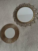 2 H&M Wandspiegel in Gold  rund