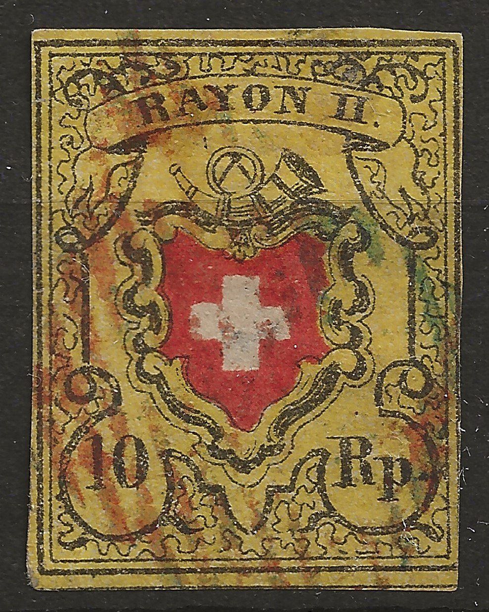 Tutti i francobolli: Rayon II mit braunroter und blauer Raute – Usato da Zürich venduto da Snoopy74