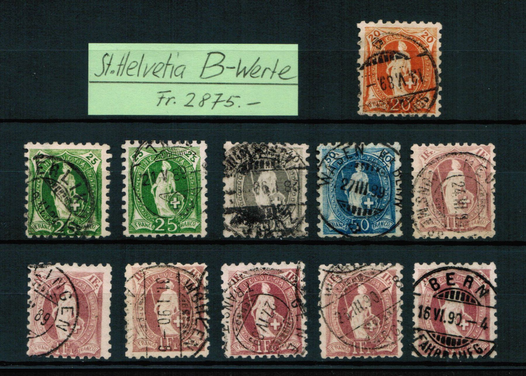 Tutti i francobolli: St.Helvetia - B-Werte gestempelt – Usato da Bern venduto da peri02