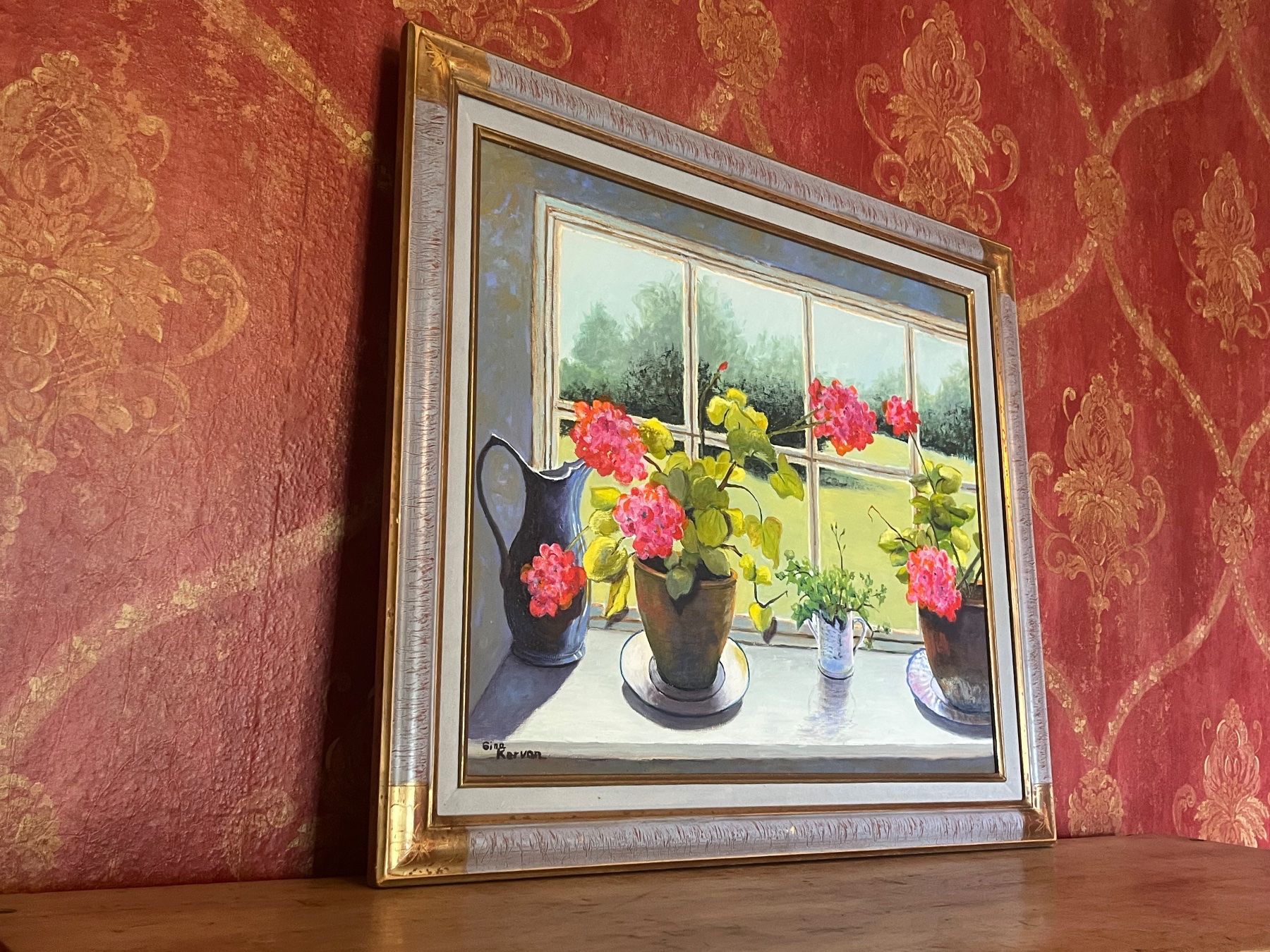 Dipinti: Tableau de fleurs à la fenêtre GINA Karvan – Usato da GENEVE venduto da hehakasapa 3