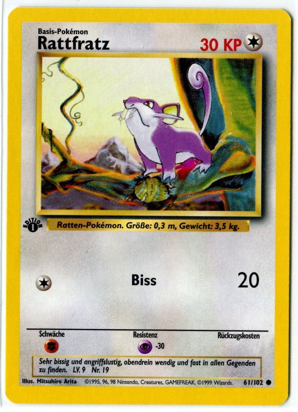 Pokémon Carte collezionabili: Rattfratz Basis Set 1.Edition 61/102 – Nuovo (secondo la descrizione) da Dornach venduto da Deco89