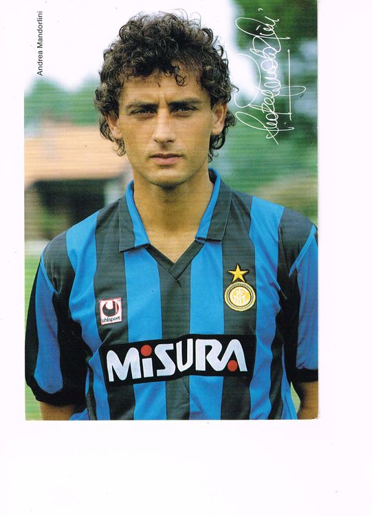 AutogrammFoto, Andrea Mandorlini bei Inter Mailand 1990 Kaufen auf