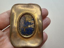  Persische Vintage Brosche Blau & Gold 