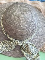 Sommerhut mit Leopardenband, sehr guter Zustand, braun