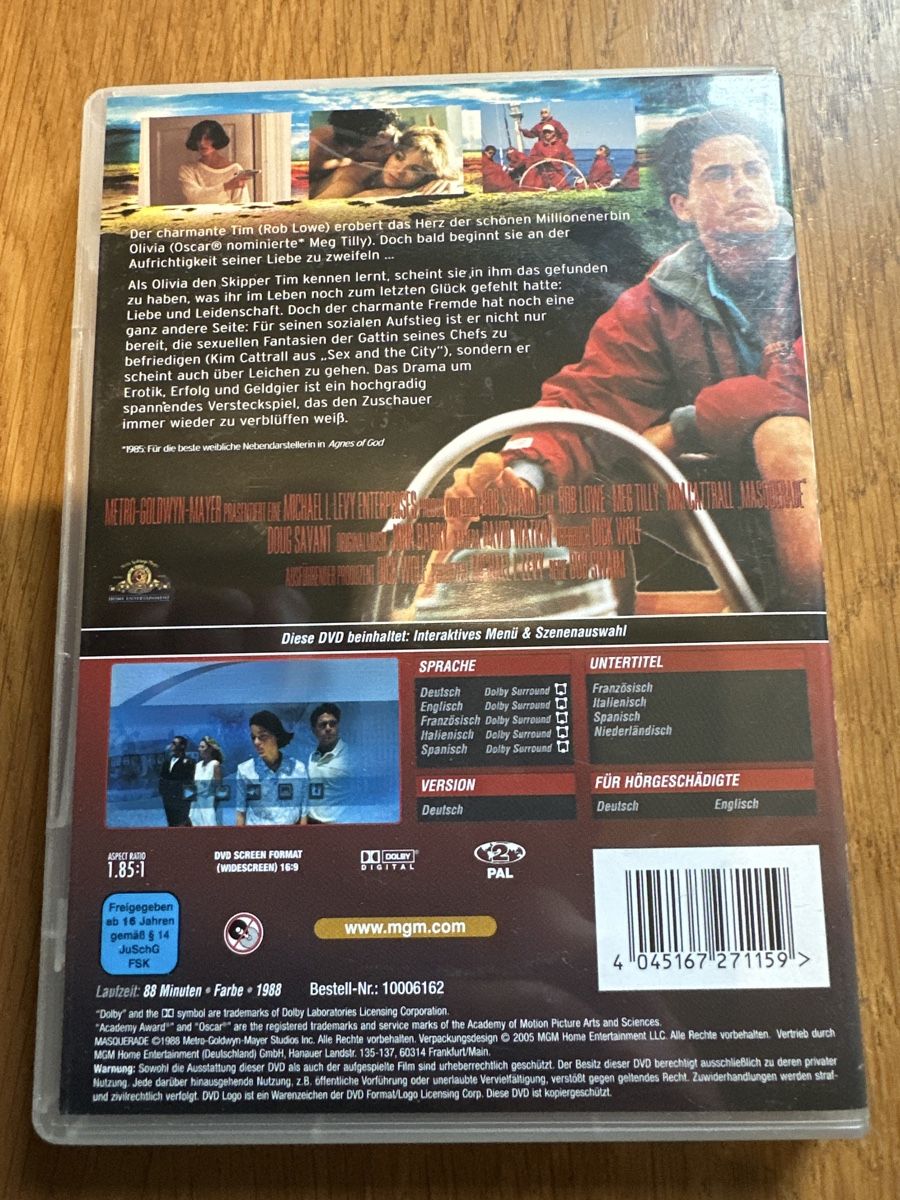 Alle DVDs: Masquerade Ein tödliches Spiel DVD – Gebraucht aus Benken ZH von  1