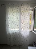 Transparent Gardine mit Wellenmuster ca140x220cm weiss grau