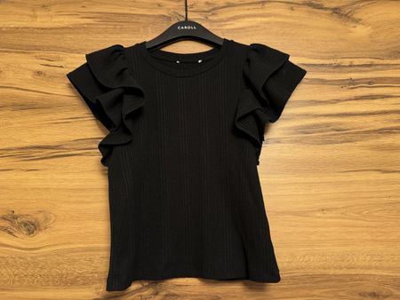Schwarzes Rüschen Shirt von H&M Grösse S.