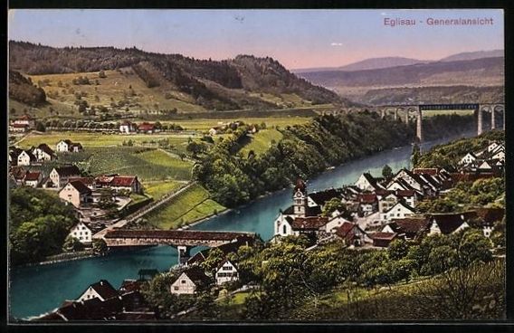 Ansichtskarten: Eglisau, Totalansicht mit Eisenbahnviadu – Gebraucht aus Berlin von bartko-reher