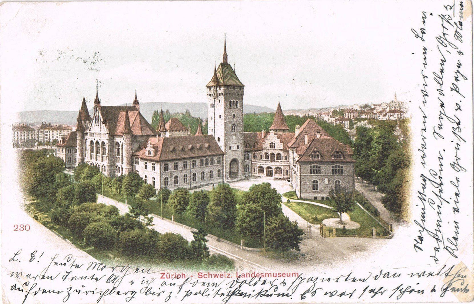 Ansichtskarten: Zürich, Schweiz. Landesmuseum – Gebraucht aus Buchs AG von Baerfisch