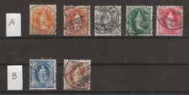 1907/08 : Steh. Helvetia mit Faserpapier - KP 363.--