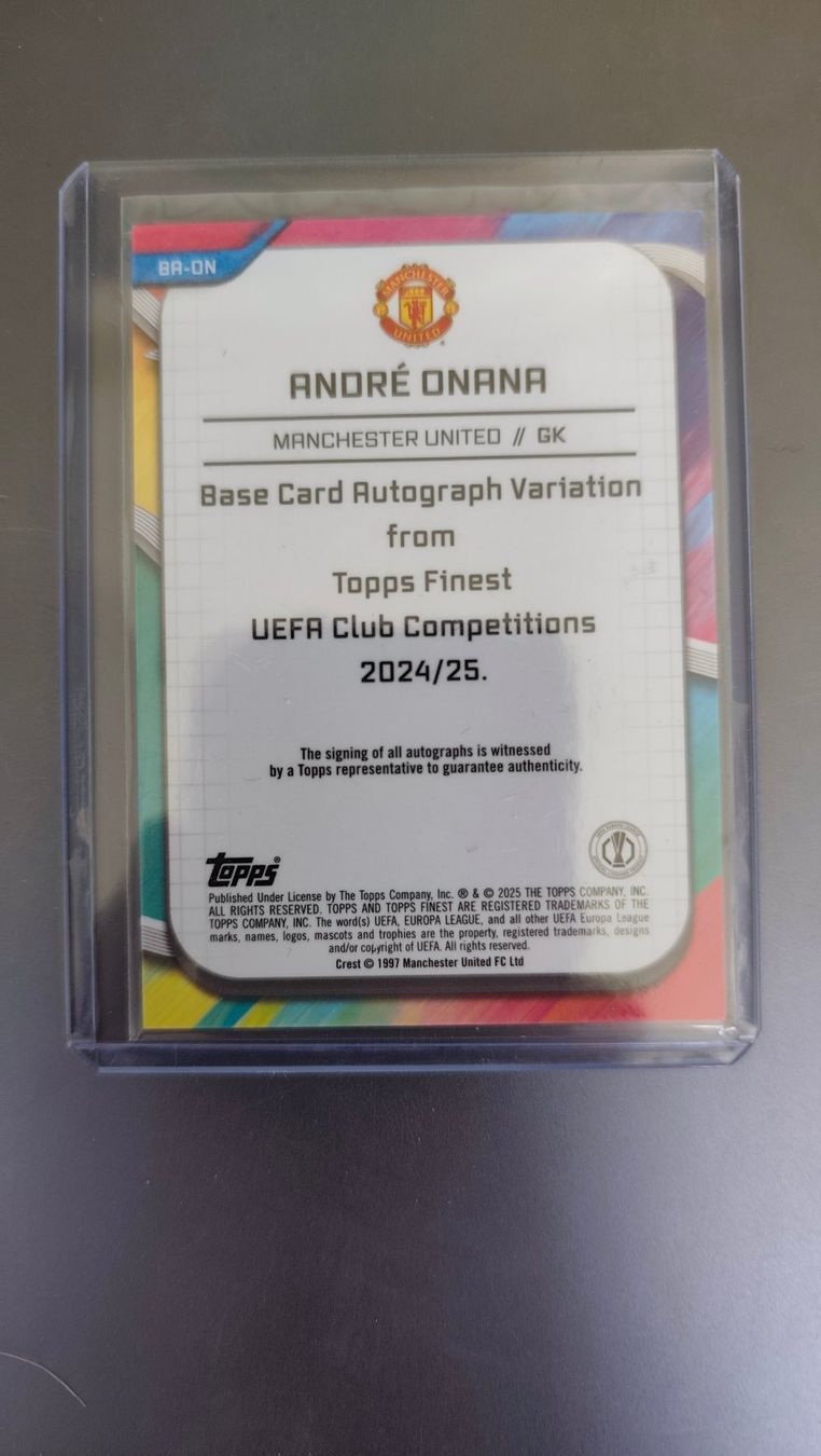 Topps Carte collezionabili: Topps Finest 24/25 Andre Onana /299 mit Autogramm – Usato da St. Gallen venduto da RudyundFloydCards 1