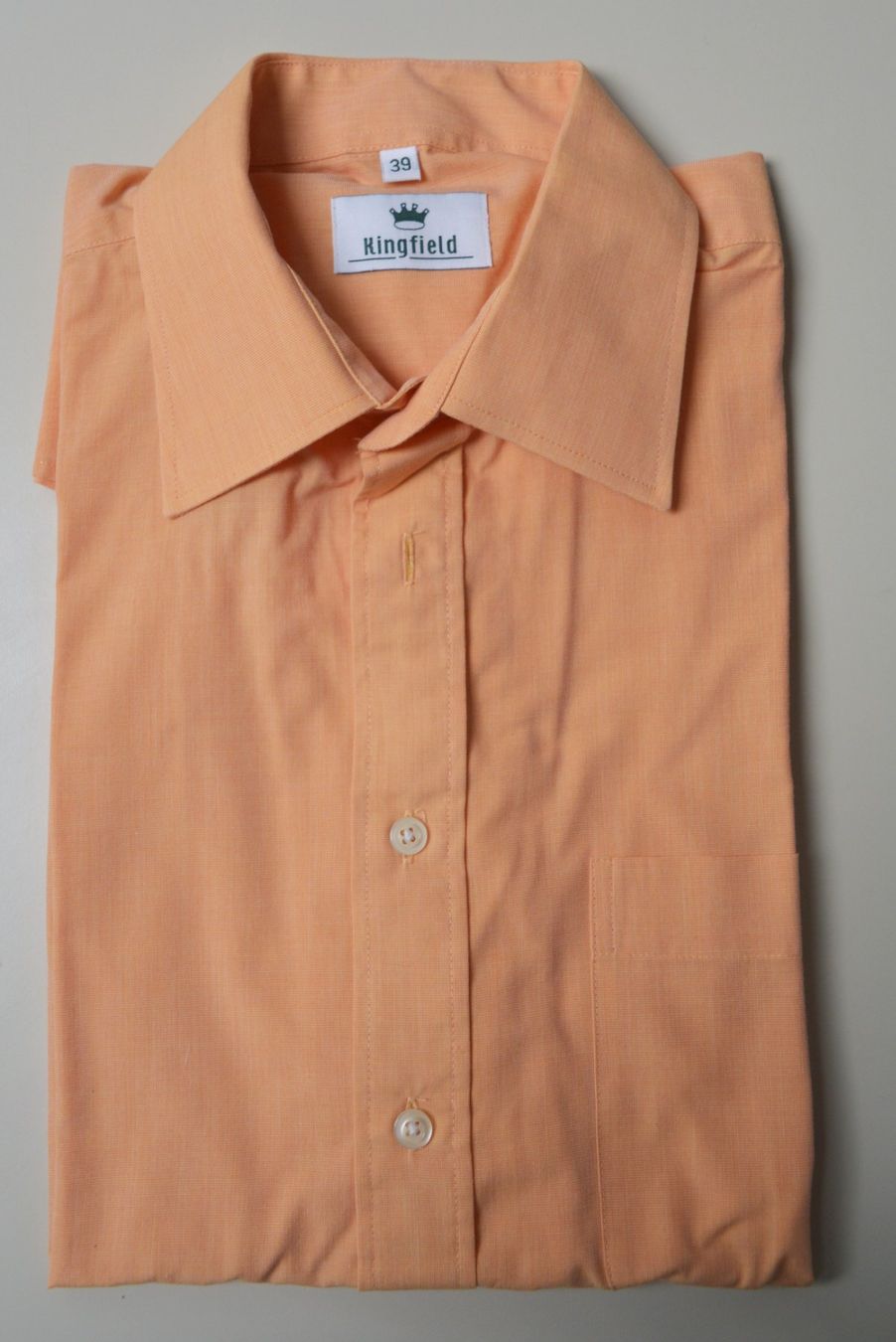 Camicie: oranges Kurzarm Herren-Hemd von Kingfield, Grösse: 39 – Usato da Niederhasli venduto da littledrop