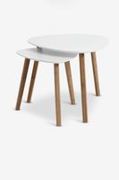 Beistelltische 2er Set Holz, Weiss 