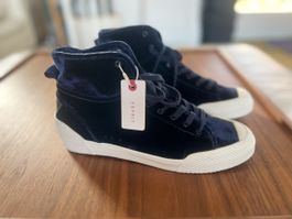 ESPRIT High-Top Sneaker Samt Dunkelblau Gr.39 NEU (NP 99 Fr)
