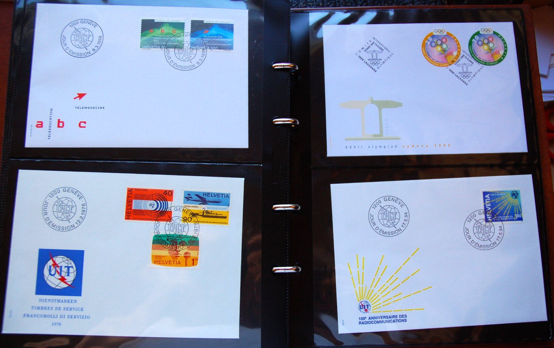 Alle Briefmarken: 84 FDC divers pays dans un album ocre – Gebraucht aus Gland von pas_wxw 4