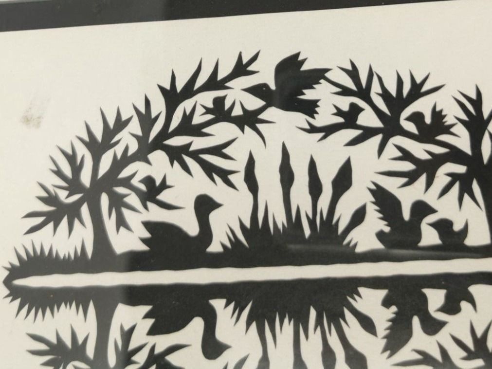 Grafiken & Lithographien: Original Scherenschnitt  See mit Wasservögel – Gebraucht aus Grenchen von swiss.antiques 2