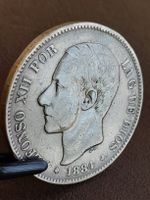 5 Peseten 1884 Spanien König Alfonso XII 