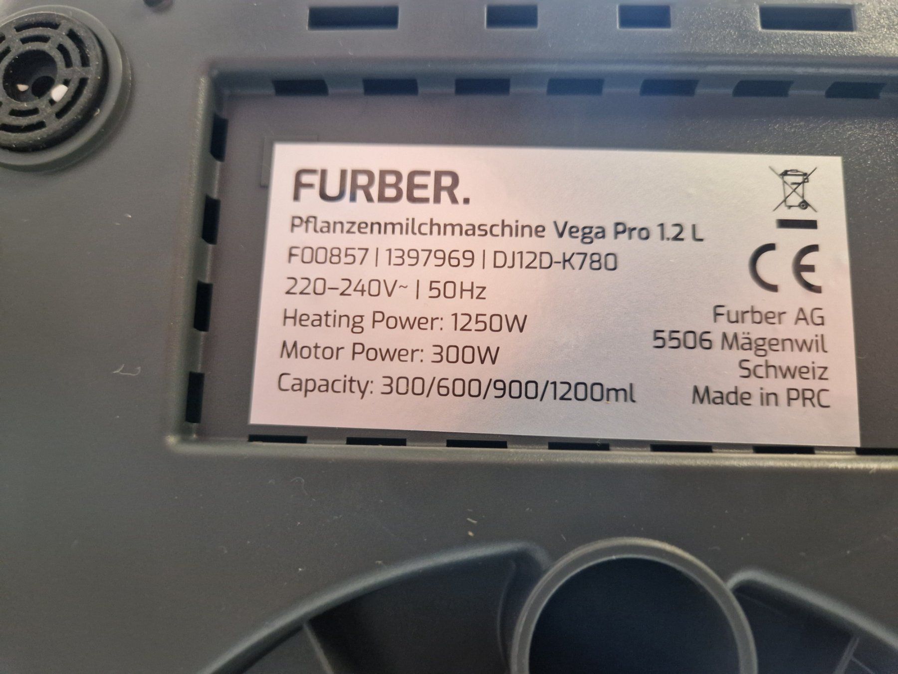 Küchengeräte: FURBER Nussmilchmaschine – Neu (gemäss Beschreibung) aus Muhen von Restwert_Muhen 4