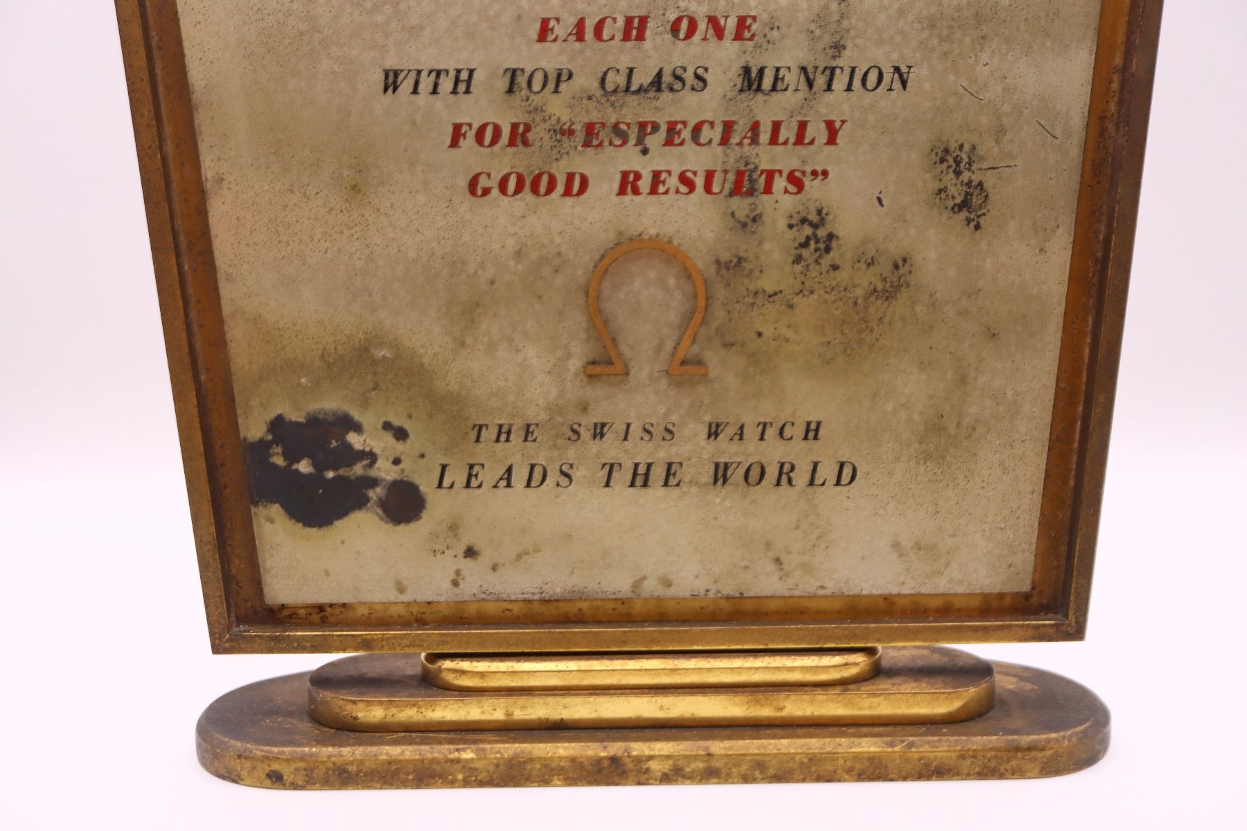 Omega Orologi: Rare - Omega Chronometer Display 1950er Messing Werbung – Usato da Zürich venduto da KE-Sales 8