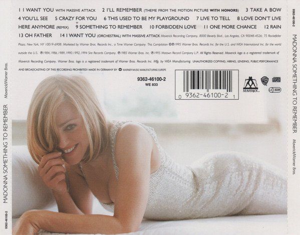 CD: MADONNA - Something to Remembre – Usato da Unterbäch venduto da eqlut 1