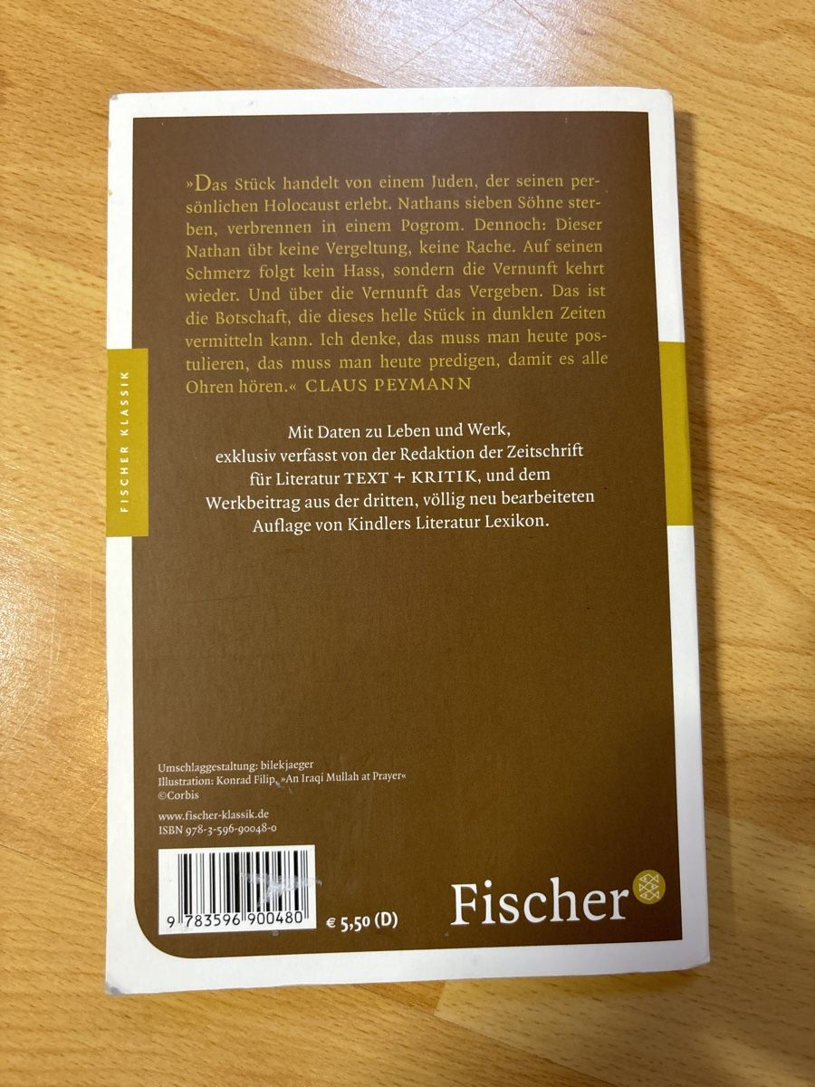 Bücher: Buch: Gotthold Ephraim Lessing - Nathan der Weise – Gebraucht aus Sumiswald von fid_v269 1