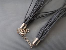 Kette Mehrstrang cord  schwarz, 45cm