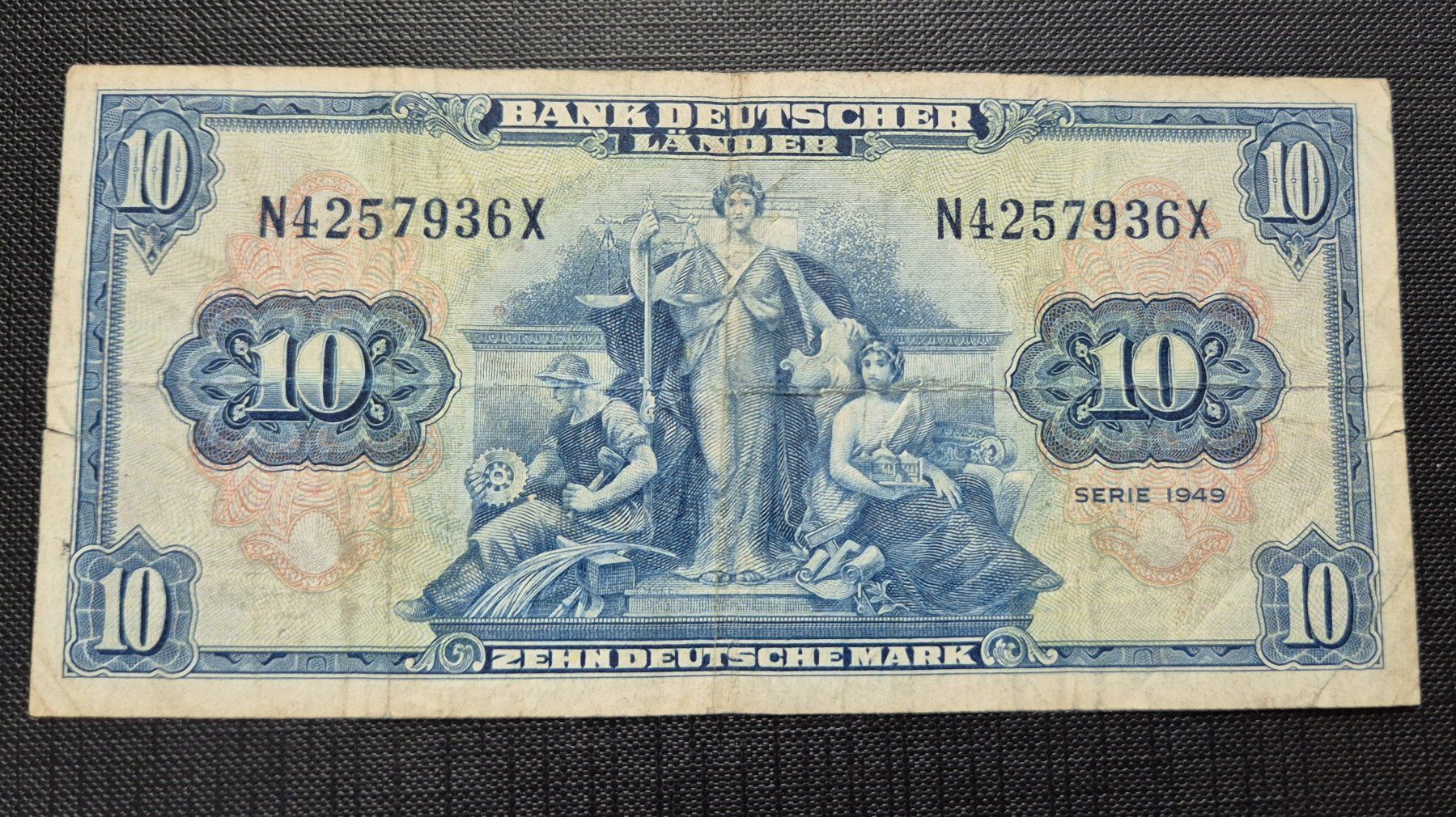 Banconote: 10 Mark BANK DEUTSCHER LÄNDER 1949 – Usato da Zürich venduto da brinkosos