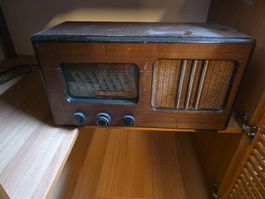 Altes Radio Holzgehäuse Elektromat Schweiz Zustand ok