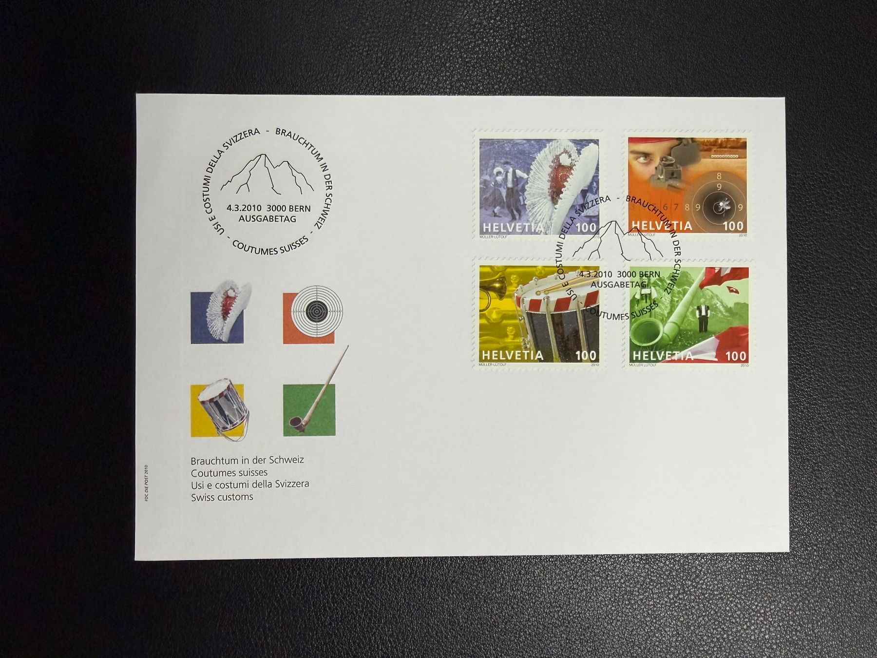 Tous les timbres: Brauchtum in der Schweiz FDC 2010 – Neuf (Voir description) à oberrüti par jeanmei