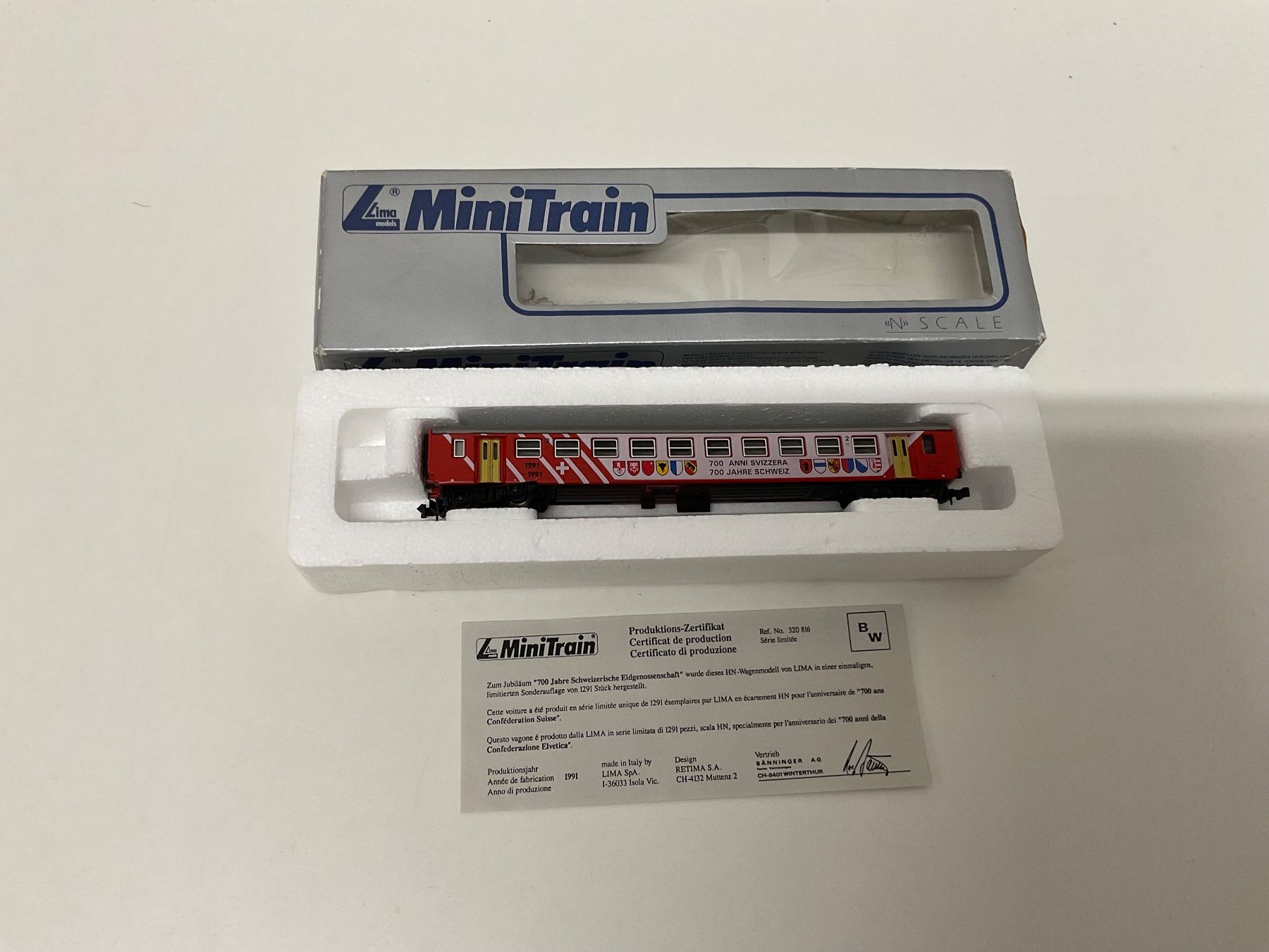 Lima Modellini di ferrovie: MiniTrain 320816 Lima 700 Jahre Schweizer Eidg. 1991 m. Zer. – Usato da Chur venduto da Chur75 4